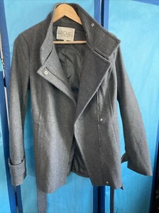 Abrigo para mujer Rachel Roy gris cremallera completa mezcla de lana guisante abrigo chaqueta - Imagen 1 de 10