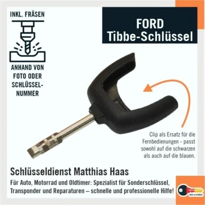Schlüssel schleifen fräsen FORD TRANSIT FOCUS Fernbedienung Clip Hufeisen Tibbe - Bild 1 von 4