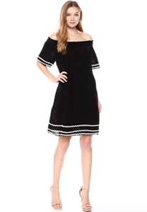 MICHAEL STARS RIC RAC PERSE OFF THE SHOULDER GAUZE COTTON SUMMER DRESS XS NWT - Picture 1 of 2