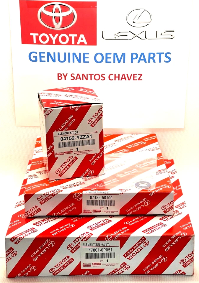 2011-2020 Toyota Sienna AIR+CABINE+FILTRO DE ÓLEO+OilPlug conjunto de juntas PEÇAS ORIGINAIS DO FABRICANTE - Imagem 1 de 4