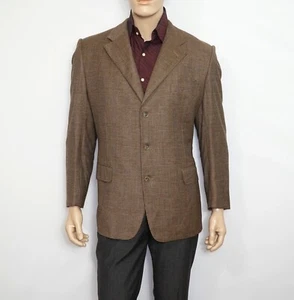 NEW Ermenegildo Zegna Blazer Brown/Multicolor Size 44 SLIM Wool Made Switzerland - Picture 1 of 12