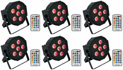 6 Rockville BATTERY PAR 6RF Rechargeable RGBWA+UV Wireless DMX Lights+RF Remotes - Image 1 of 4