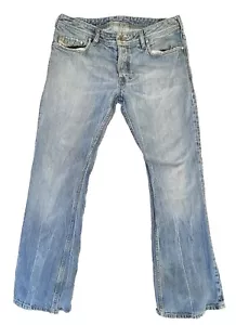 Vintage Diesel Industry Jeans Mens 33 Blue Zathan Distressed Measures 34x32 - Picture 1 of 12