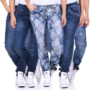 Karostar Damen Jeans Hüfthose Boyfriend Pants Chino lange Hose Denim Jeanshose58 - Bild 1 von 17