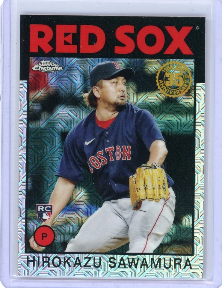 2021 Topps Update Silver Pack Hirokazu Sawamura Red Sox Rookie 86 Mojo Refractor - Image 1 of 2