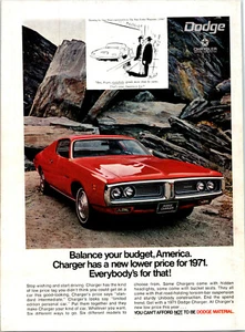 Oldtimer 1971 rot Dodge Charger Werbung Reklame - Bild 1 von 1