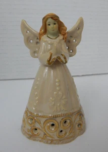 Decorative Pottery Angel Bell * Beige - Picture 1 of 9