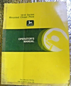 John Deere 1610 Series Mounted Chisel Plow Operators Manual FREE SHIPPING - Picture 1 of 4