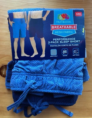 Nuevo Hombre Pequeño S Pack de 2 Pantalones Cortos Fruit of the Loom Malla Rendimiento Dormir  Foto 1 de 4