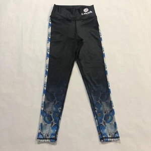 Uma Leggings Activewear Black Floral Print Skinny Outdoor Womens Small S - Picture 1 of 9