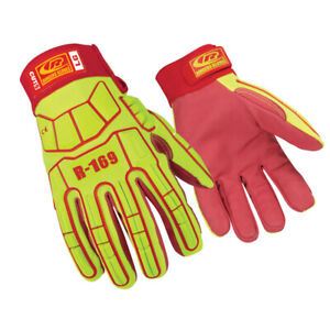 Ringers Rękawiczki R169 Odporne na uderzenia i przecięcie 5 Odporne na odblaskowe żółte / czerwone Rękawiczki Rozmiar 3XL