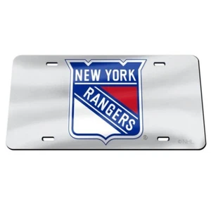 NEW YORK RANGERS SILVER SPECIALTY ACRYLIC MIRRORED CAR LICENSE PLATE NHL - Picture 1 of 1