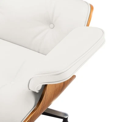 Mid Century Lounge Chair and Ottoman Genuine Italian Leather Eams Swivel Chair - Image 1 of 4