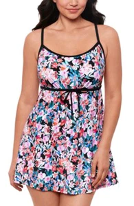 SWIM SOLUTIONS Empire Princess Seam Swimdress Size 18 Multicolor Retail $112 - Picture 1 of 6