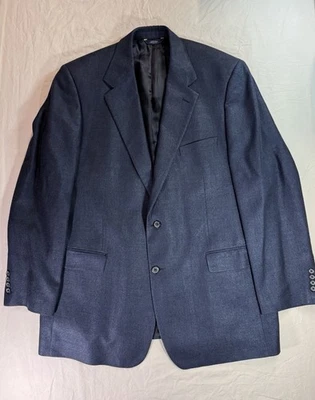 Blazer Brooks Brother 46L Azul Marino Abrigo Deportivo Hecho en Italia Lino Seda Lana Sarga Foto 1 de 4