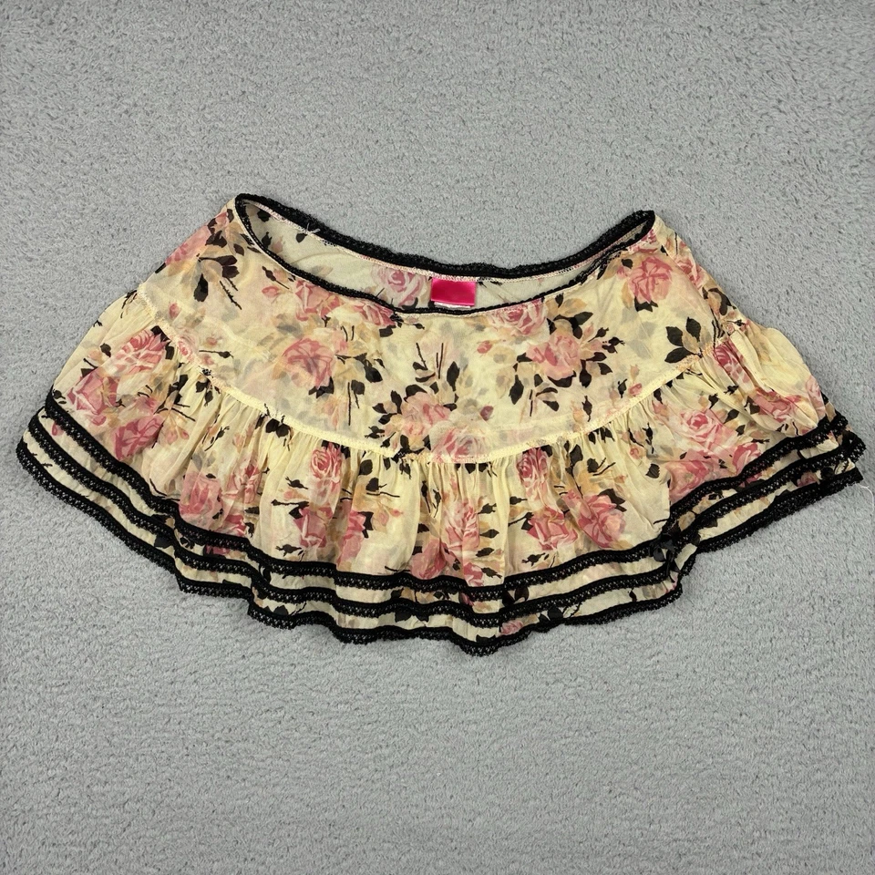 Vintage Betsey Johnson Gypsy Rose Lace Swim Bikini Coverup Skirt Y2K RARE - Image 1 of 4