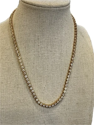 Madewell The Tennis Collection Bezel Set Polishd Gold Crystal Necklace - Image 1 of 4
