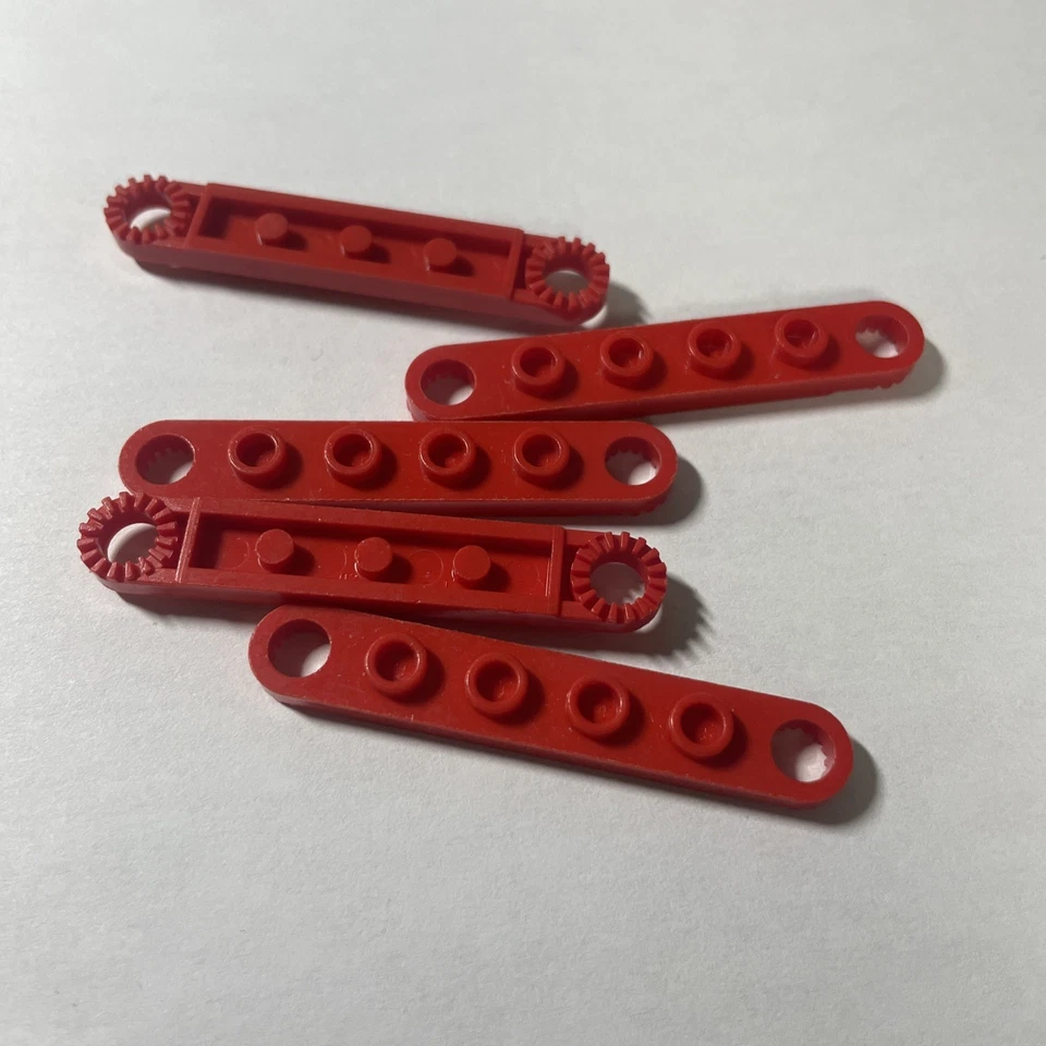 5x Lego Technic Platte Gelenkplatte mit Rändern 1x6 With Toothed Ends Red 4262 - Bild 1 von 1