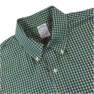 Brooks Brothers Herren LS Hemd 17-34 (XL) Regent Green Gingham Bügelfrei Stretch - Bild 1 von 8