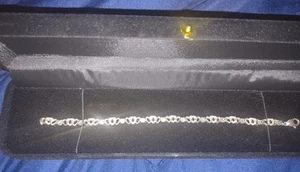 925 Silver Diamond Bracelet 1/20 Carat - Picture 1 of 1