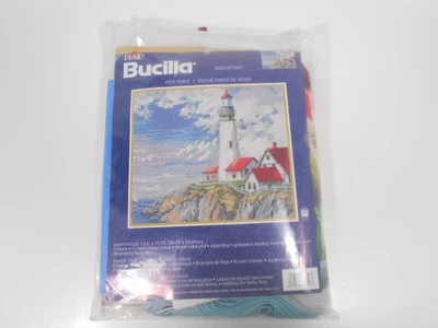 Plaid Bucilla Lighthouse 13.5"x11.75" Needlepoint Kit No. 4827: Petit Point NEW - Image 1 of 4
