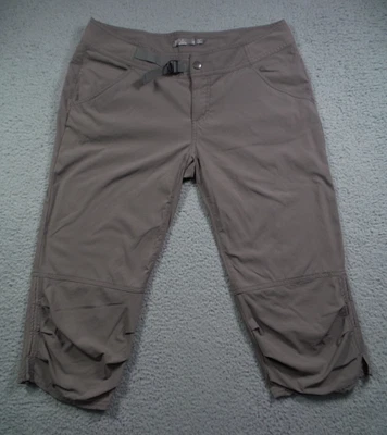 Pantalones prAna Mujer Talla 10 Gris Capri Elastizados Ripstop Cinturón Aire Libre Yoga Foto 1 de 4