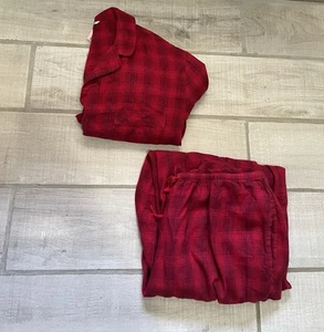 Juego de pijama Victoria's Secret mediano 2 piezas rojo franela a cuadros salón pijamas - Imagen 1 de 11
