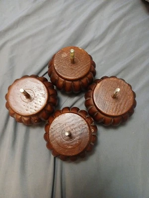 Sofá cama vintage decorativo estilo moño de madera patas muebles extremos 2,75" de alto Foto 1 de 4