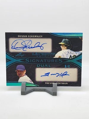Trevor Hoffman/Dennis Eckersley 2019 Leaf Ultimate Teal doble autógrafo automático 3/3 Foto 1 de 2
