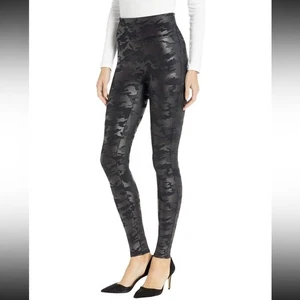 Leggings Spanx Imitación Cuero Negro Camuflaje Mujer Altos Derechos Largo Completo Talla Grande - Imagen 1 de 5