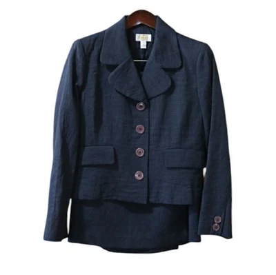 Talbots Negro Floral Brocado Falda Traje Conjunto Oficina Dos Piezas Elegante 12/14 Foto 1 de 4