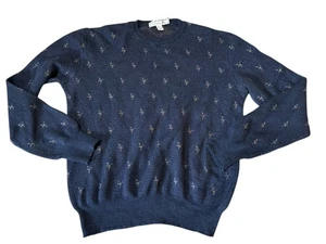 Maglione donna girocollo lana tricots san raffaello vintage taglia small blu navy uccellino - Foto 1 di 5