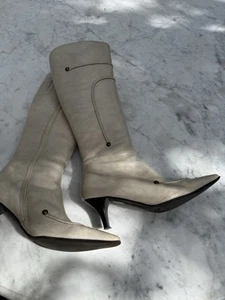 Mara Creative Women's Leather Ankle Boots Size 38 Made in Spain Side Zipper - Foto 1 di 5