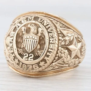 Anello Di Classe Texas A&M University In Oro Giallo 10k Taglia 8 - Foto 1 di 9