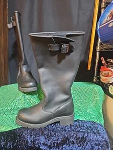 Mens 8 Ride Tecs 16" engineer riding black motorcycle boots 1443 Zipper@# - Picture 1 of 14