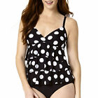 St. John's Bay Dot Print Tiered Tankini Swim Top Size 8, 10 Msrp $46.00