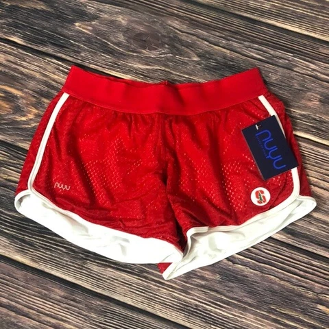 NUYU Womens XS Stanford Cardinals University Red White Running Shorts Mesh Cover