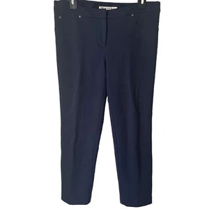 Womens Trina Turk Navy Blue Stretch Fully Lined Pants Size 8 - Picture 1 of 7