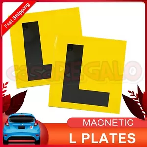 2x Magnetic Yellow Learner L Plates L Plate FOR QLD VIC WA Queensland Victoria - Picture 1 of 2