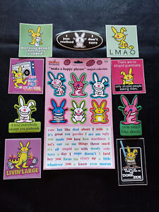Jim Benton Happy Bunny Make A Phrase 65 pcs Magnet Set & 9 FREE Stickers