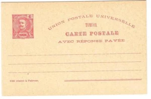 Timor DOUBLE POSTAL CARD-HG:10-unused-minor toning - Picture 1 of 2