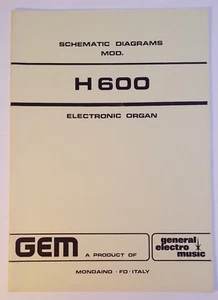 Original Gem H600 Electronic Organ Schematic Diagrams  - Picture 1 of 3