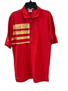 PING Men's Polo Shirt Red Yellow Golf Modern Fit Short Sleeve Size Medium - Picture 1 of 16