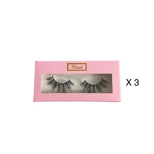 3D Mink False Eyelashes Reusable 3 Pairs Black Falsies Style Cece - Picture 1 of 1