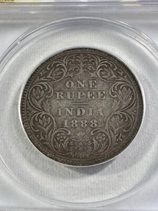 1888 India 1 Rupee Silver Coin Graded VF 20 by ANACS - Picture 1 of 4