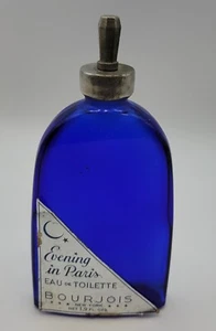 Vintage French Evening In Paris BOURJOIS Cobalt Blue Metal Stopper Circa 1930s - Picture 1 of 18