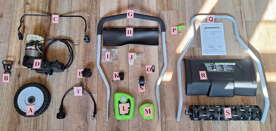 Replacement Parts For Greenworks 14" Dethatcher DT14B00 (R) - Image 1 of 1