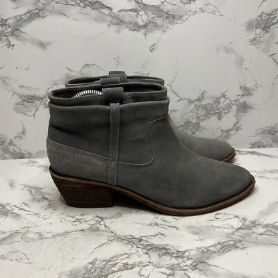 Joie Ajax Ankle Boot Womens 36 US 6 Gray Suede Bootie Pointed Toe Slouch Slip On - Image 1 of 4