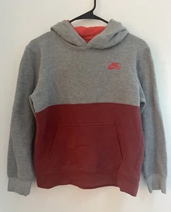 Nike Skateboarding Kids Boys Colorblock Cozy Pullover Hoodie Gray 12-13 Yrs - Picture 1 of 11