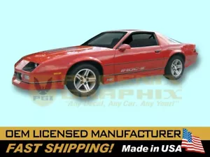 1985 1986 1987 Chevrolet Camaro IROC-Z Z28 Decals Stripes Graphics 2-Color! Kit - Foto 1 di 1